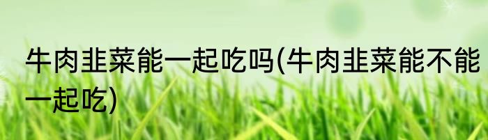 牛肉韭菜能一起吃吗(牛肉韭菜能不能一起吃)