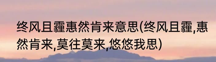 终风且霾惠然肯来意思(终风且霾,惠然肯来,莫往莫来,悠悠我思)