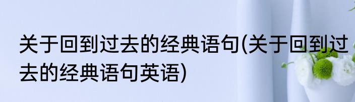关于回到过去的经典语句(关于回到过去的经典语句英语)