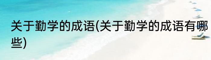关于勤学的成语(关于勤学的成语有哪些)