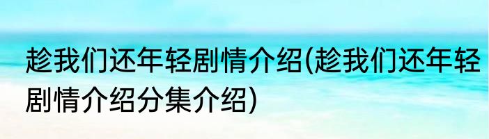 趁我们还年轻剧情介绍(趁我们还年轻剧情介绍分集介绍)