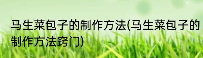 马生菜包子的制作方法(马生菜包子的制作方法窍门)