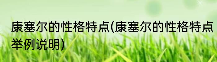 康塞尔的性格特点(康塞尔的性格特点举例说明)