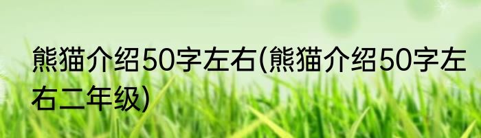 熊猫介绍50字左右(熊猫介绍50字左右二年级)