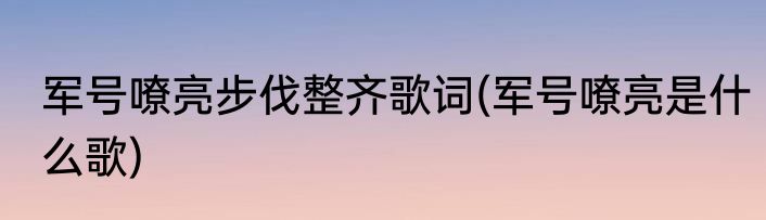 军号嘹亮步伐整齐歌词(军号嘹亮是什么歌)