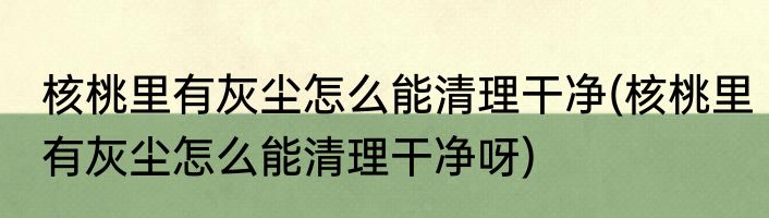核桃里有灰尘怎么能清理干净(核桃里有灰尘怎么能清理干净呀)