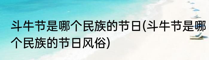 斗牛节是哪个民族的节日(斗牛节是哪个民族的节日风俗)
