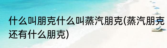 什么叫朋克什么叫蒸汽朋克(蒸汽朋克还有什么朋克)