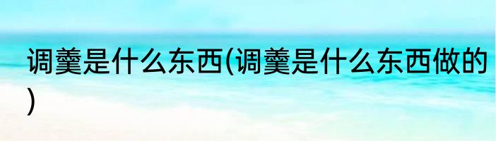 调羹是什么东西(调羹是什么东西做的)