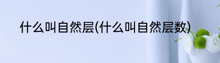 什么叫自然层(什么叫自然层数)