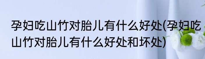 孕妇吃山竹对胎儿有什么好处(孕妇吃山竹对胎儿有什么好处和坏处)