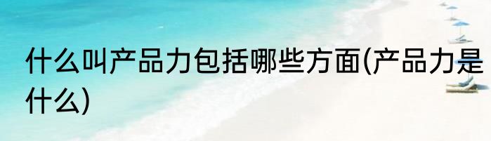 什么叫产品力包括哪些方面(产品力是什么)