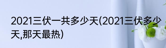 2021三伏一共多少天(2021三伏多少天,那天最热)