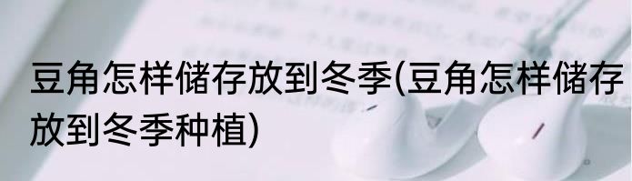 豆角怎样储存放到冬季(豆角怎样储存放到冬季种植)