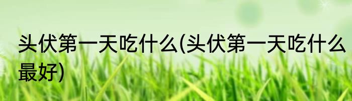 头伏第一天吃什么(头伏第一天吃什么最好)