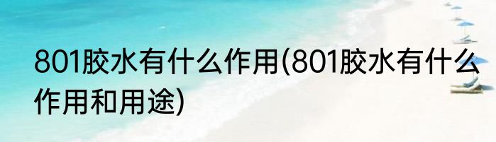 801胶水有什么作用(801胶水有什么作用和用途)