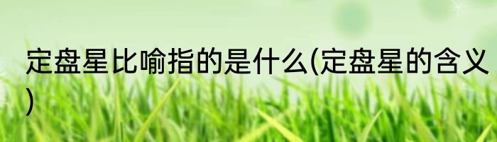 定盘星比喻指的是什么(定盘星的含义)