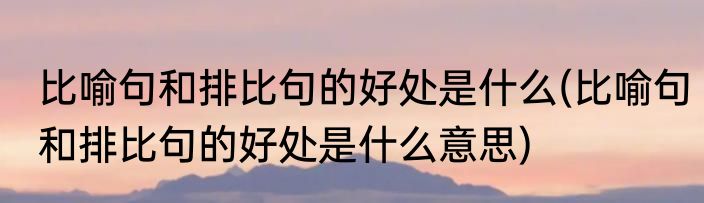 比喻句和排比句的好处是什么(比喻句和排比句的好处是什么意思)