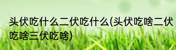 头伏吃什么二伏吃什么(头伏吃啥二伏吃啥三伏吃啥)