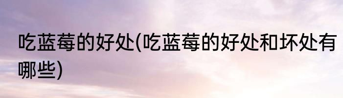 吃蓝莓的好处(吃蓝莓的好处和坏处有哪些)