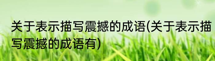 关于表示描写震撼的成语(关于表示描写震撼的成语有)