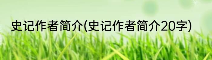 史记作者简介(史记作者简介20字)