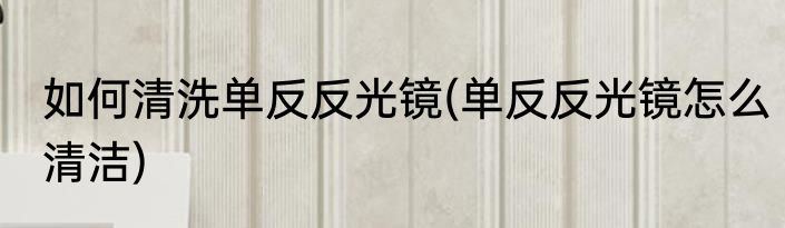 如何清洗单反反光镜(单反反光镜怎么清洁)