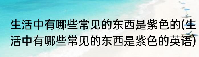 生活中有哪些常见的东西是紫色的(生活中有哪些常见的东西是紫色的英语)