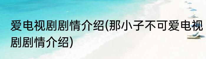 爱电视剧剧情介绍(那小子不可爱电视剧剧情介绍)
