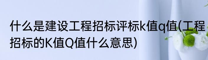 什么是建设工程招标评标k值q值(工程招标的K值Q值什么意思)