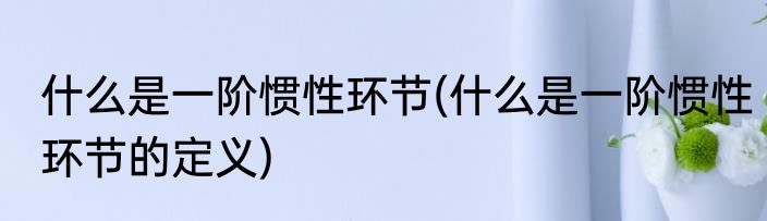 什么是一阶惯性环节(什么是一阶惯性环节的定义)