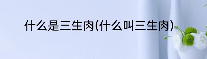 什么是三生肉(什么叫三生肉)