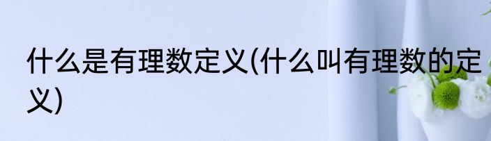 什么是有理数定义(什么叫有理数的定义)