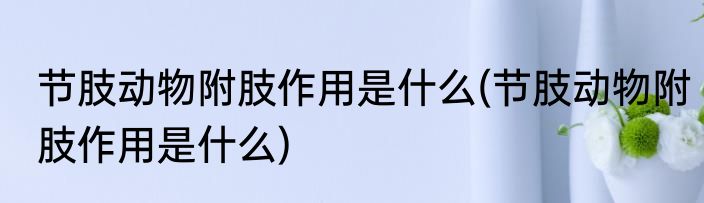 节肢动物附肢作用是什么(节肢动物附肢作用是什么)