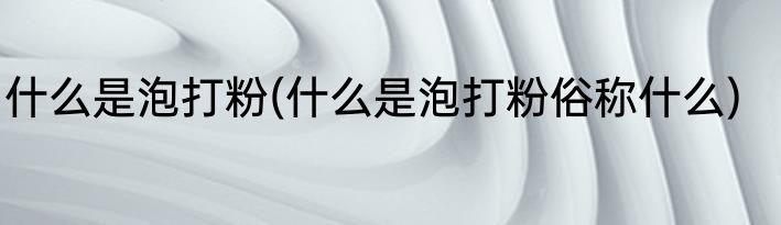 什么是泡打粉(什么是泡打粉俗称什么)