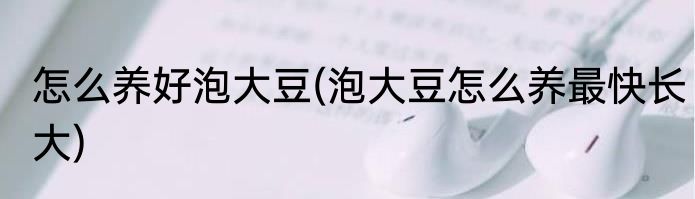 怎么养好泡大豆(泡大豆怎么养最快长大)