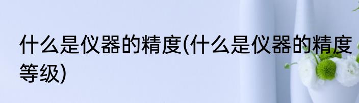 什么是仪器的精度(什么是仪器的精度等级)