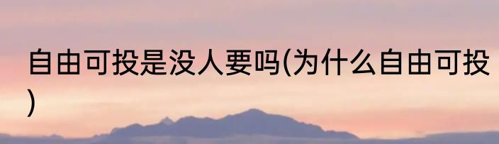 自由可投是没人要吗(为什么自由可投)