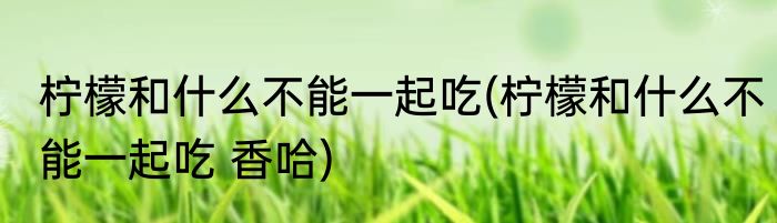 柠檬和什么不能一起吃(柠檬和什么不能一起吃 香哈)