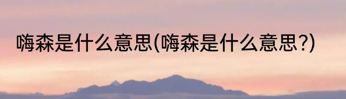 嗨森是什么意思(嗨森是什么意思?)