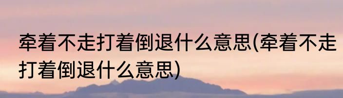 牵着不走打着倒退什么意思(牵着不走打着倒退什么意思)