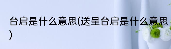 台启是什么意思(送呈台启是什么意思)