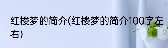 红楼梦的简介(红楼梦的简介100字左右)