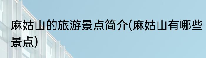麻姑山的旅游景点简介(麻姑山有哪些景点)
