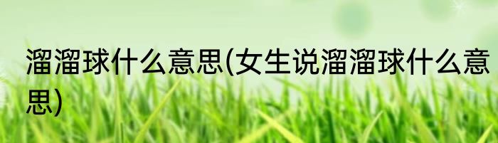 溜溜球什么意思(女生说溜溜球什么意思)