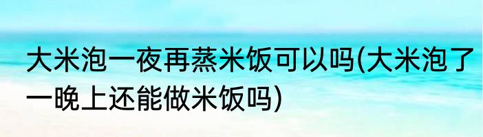大米泡一夜再蒸米饭可以吗(大米泡了一晚上还能做米饭吗)