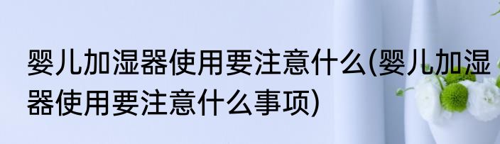 婴儿加湿器使用要注意什么(婴儿加湿器使用要注意什么事项)