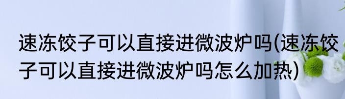 速冻饺子可以直接进微波炉吗(速冻饺子可以直接进微波炉吗怎么加热)