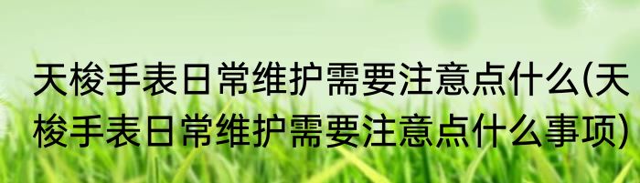 天梭手表日常维护需要注意点什么(天梭手表日常维护需要注意点什么事项)
