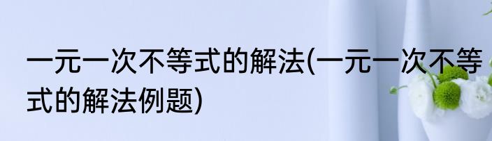 一元一次不等式的解法(一元一次不等式的解法例题)